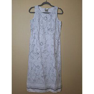 John Paul Richard Petite M Floral 100% Linen Summer Coastal Beachy Mature Island